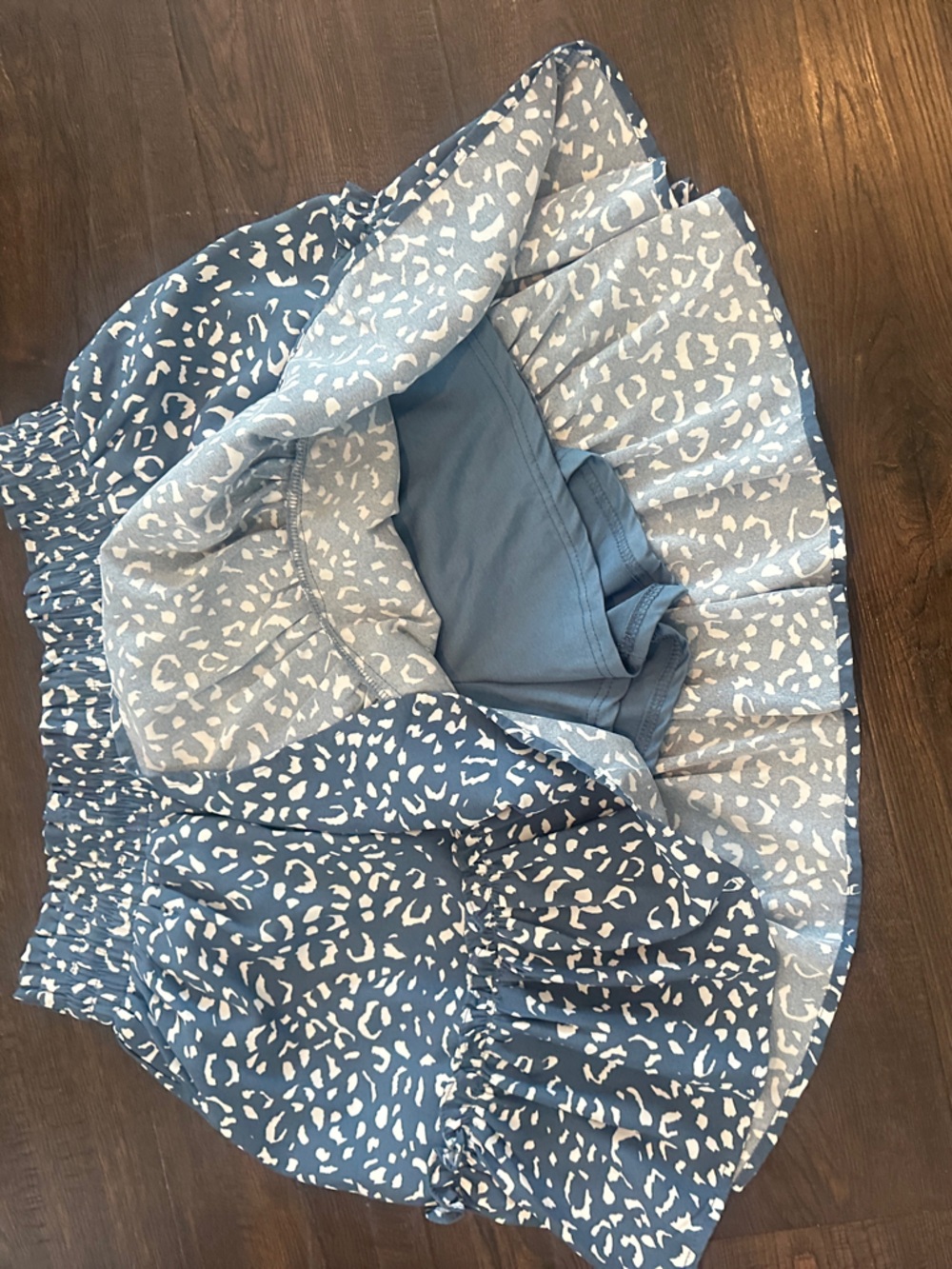 Blue Animal-Print Ruffle Mini Skirt - Picture 2 of 2